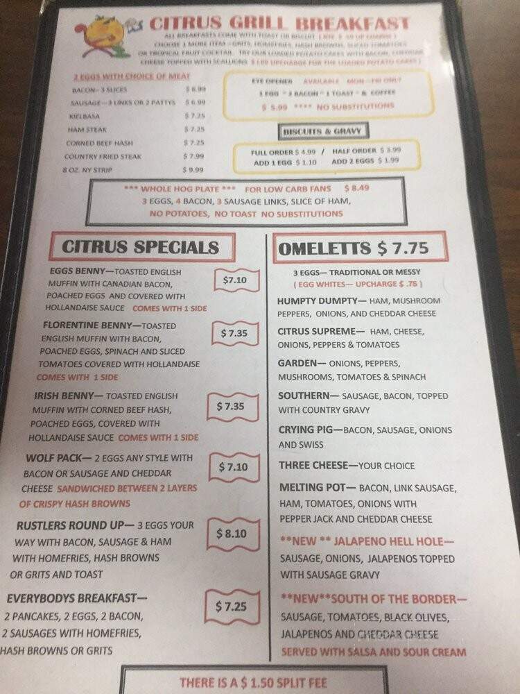 Citrus Grill - Dunnellon, FL menu_pic