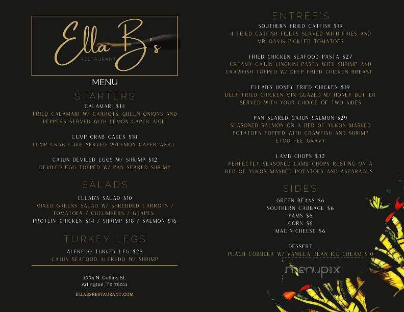 Ella B's - Arlington, TX menu_pic