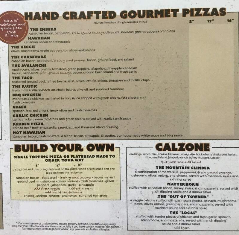 Embers Brewhouse - Joseph, OR menu_pic