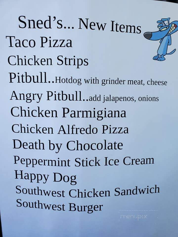 Sned's Raceway Cafe - Newton, IA menu_pic
