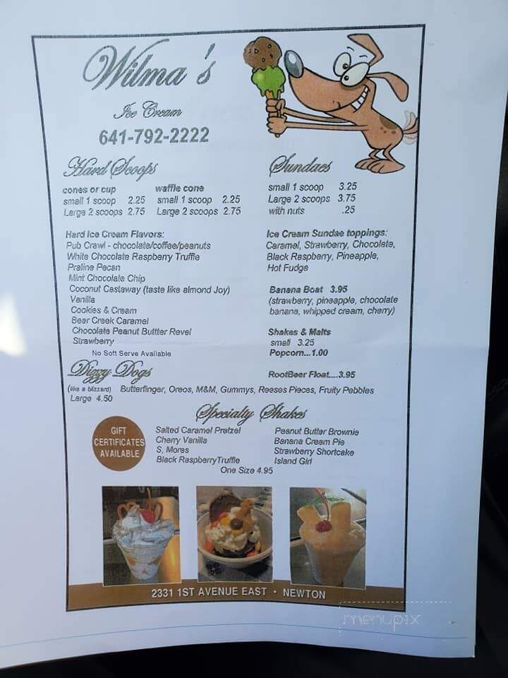 Sned's Raceway Cafe - Newton, IA menu_pic