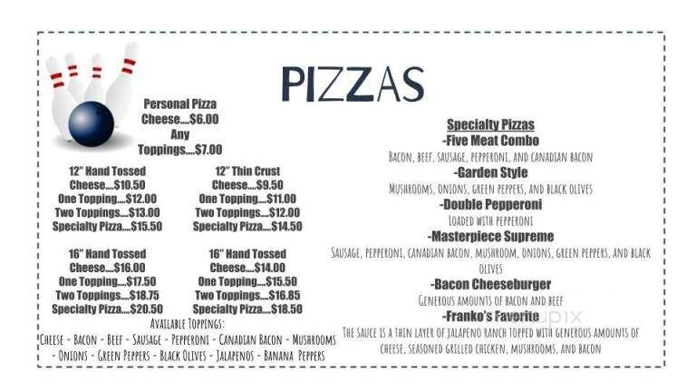 Ledgeview Lanes - Fond Du Lac, WI menu_pic