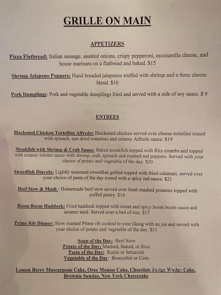 Grille on Main - Douglas, MA menu_pic