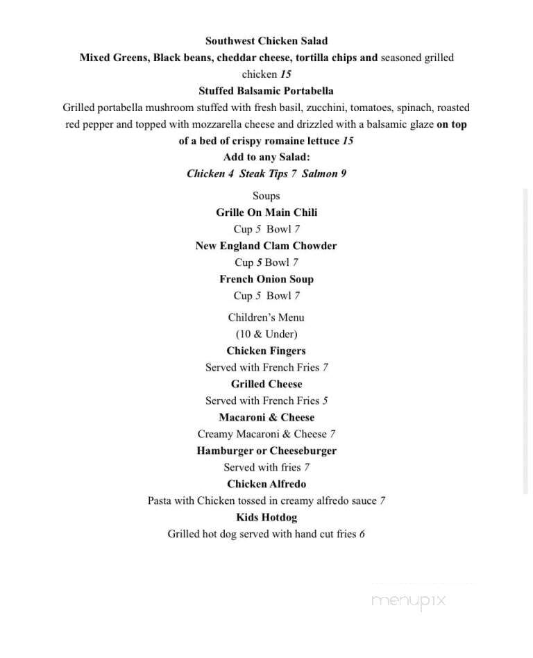 Grille on Main - Douglas, MA menu_pic