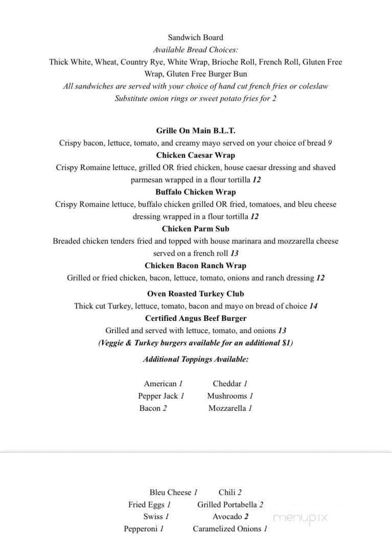 Grille on Main - Douglas, MA menu_pic