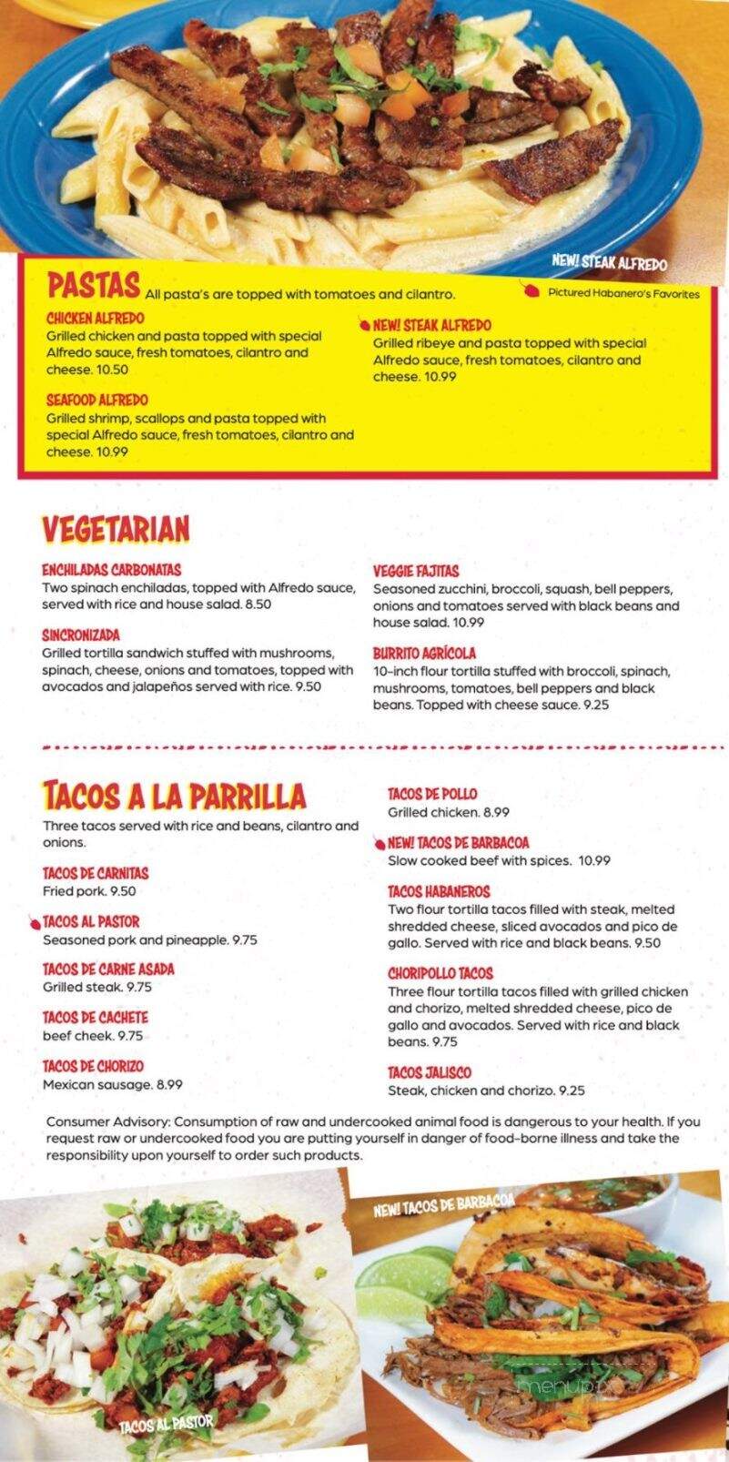 Habaneros Mexican Grill - Carthage, MO menu_pic