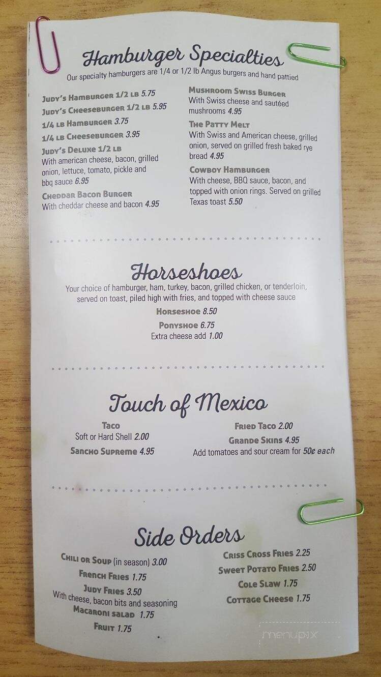 Judy's Kitchen - Cerro Gordo, IL menu_pic