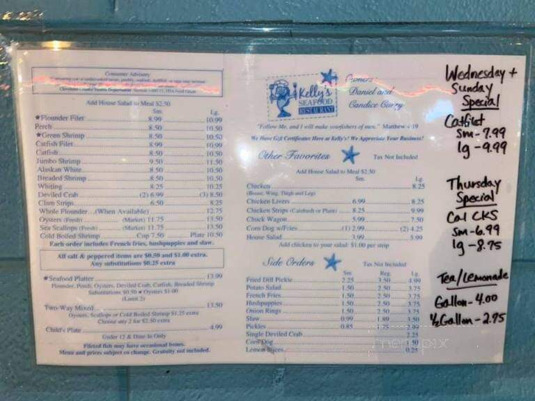 Kelly's Seafood - Shelby, NC menu_pic