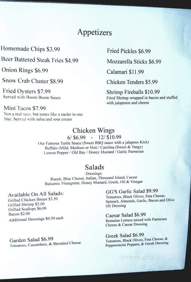 Lazy Turtle Bar & Grill - Oak Island, NC menu_pic