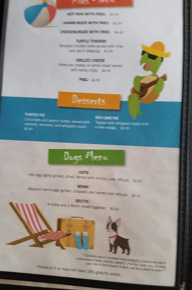 Lazy Turtle Bar & Grill - Oak Island, NC menu_pic