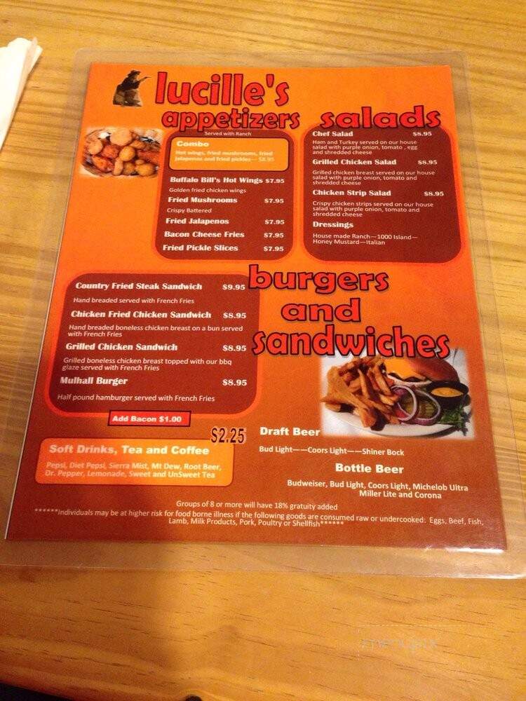 Lucille's Restaurant & Bar - Mulhall, OK menu_pic