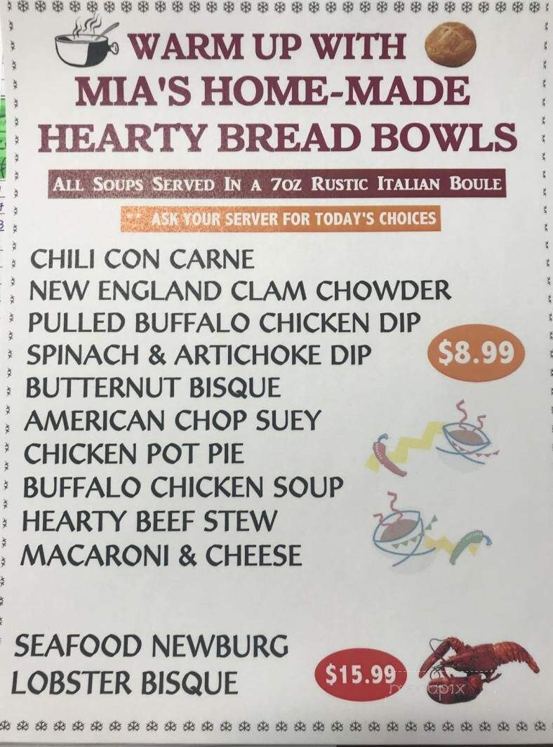 Mia Regazza - Abington, MA menu_pic