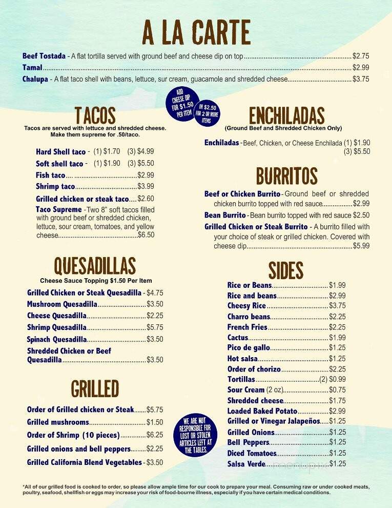 Mi Pueblito - Huntingdon, TN menu_pic