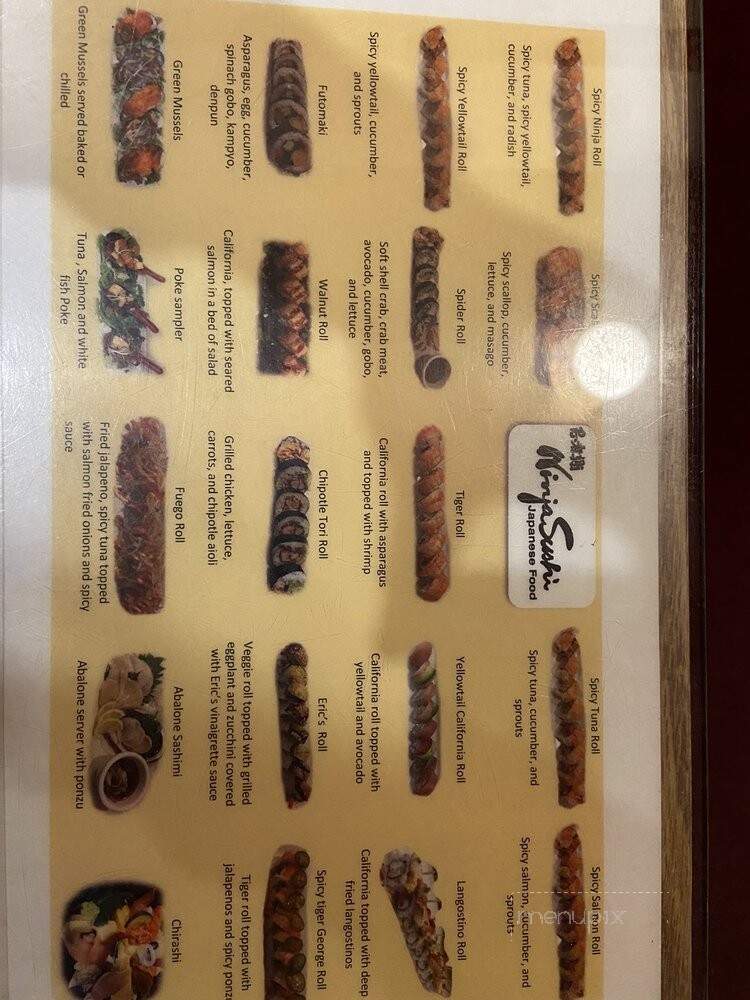 Ninja Sushi - Walnut, CA menu_pic