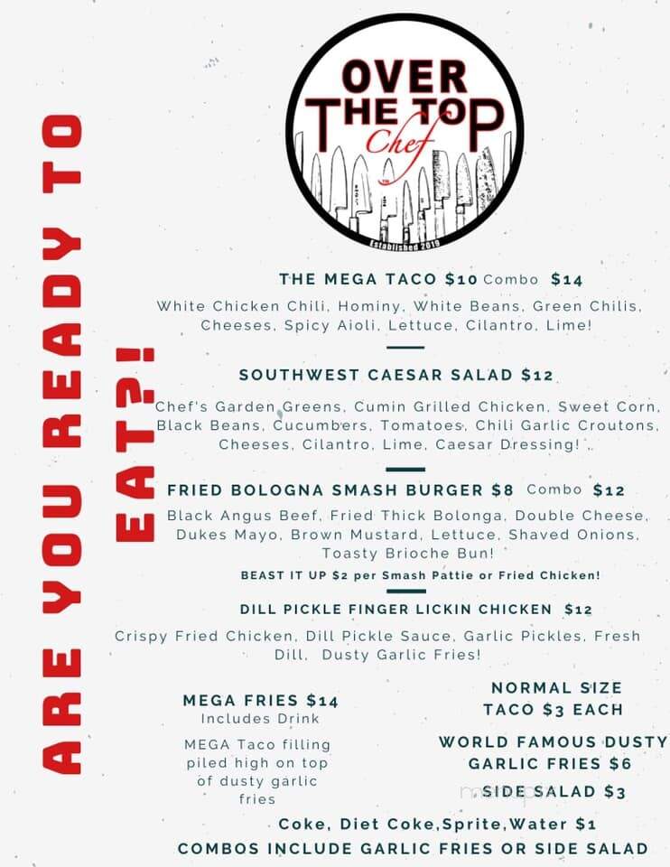 Over The Top Chef - Rochelle, VA menu_pic