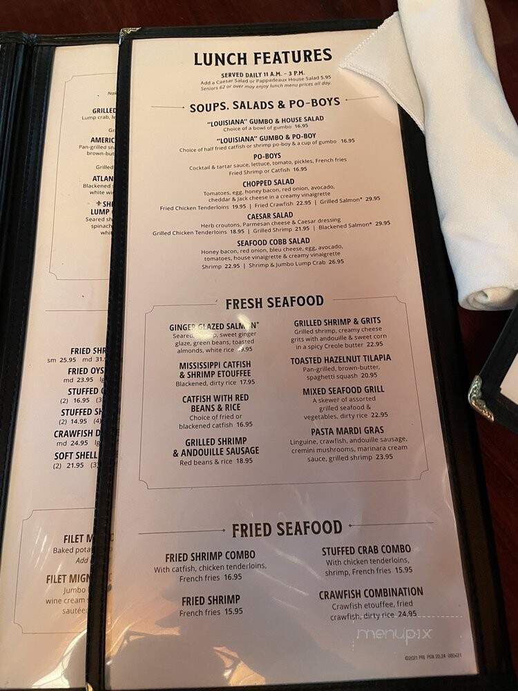Pappadeaux Seafood Kitchen - Phoenix, AZ menu_pic