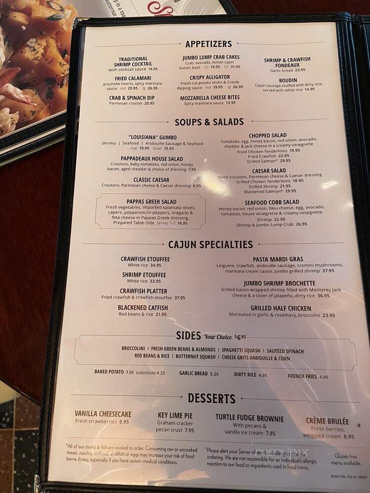 Pappadeaux Seafood Kitchen - Phoenix, AZ menu_pic