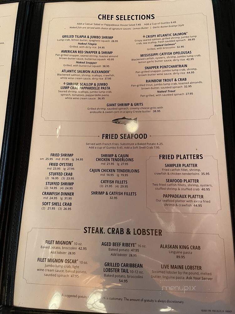 Pappadeaux Seafood Kitchen - Phoenix, AZ menu_pic