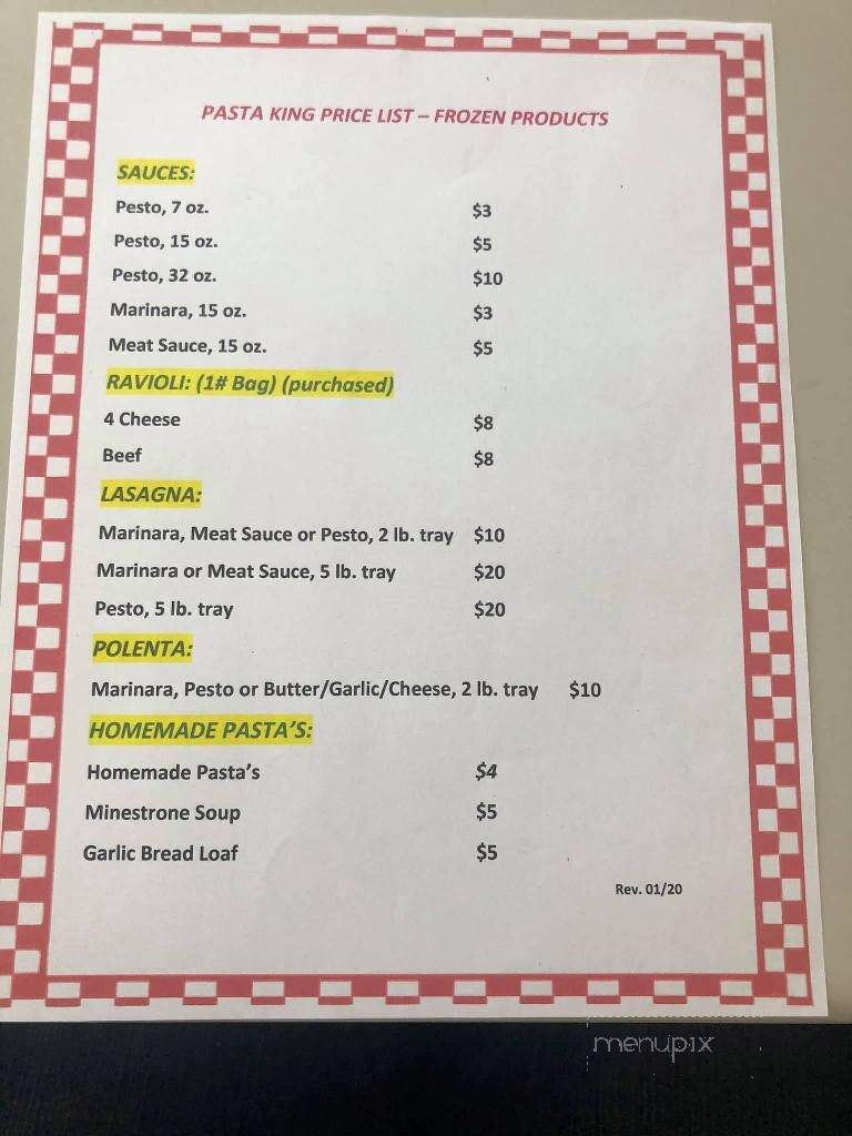 Pasta King - Cotati, CA menu_pic