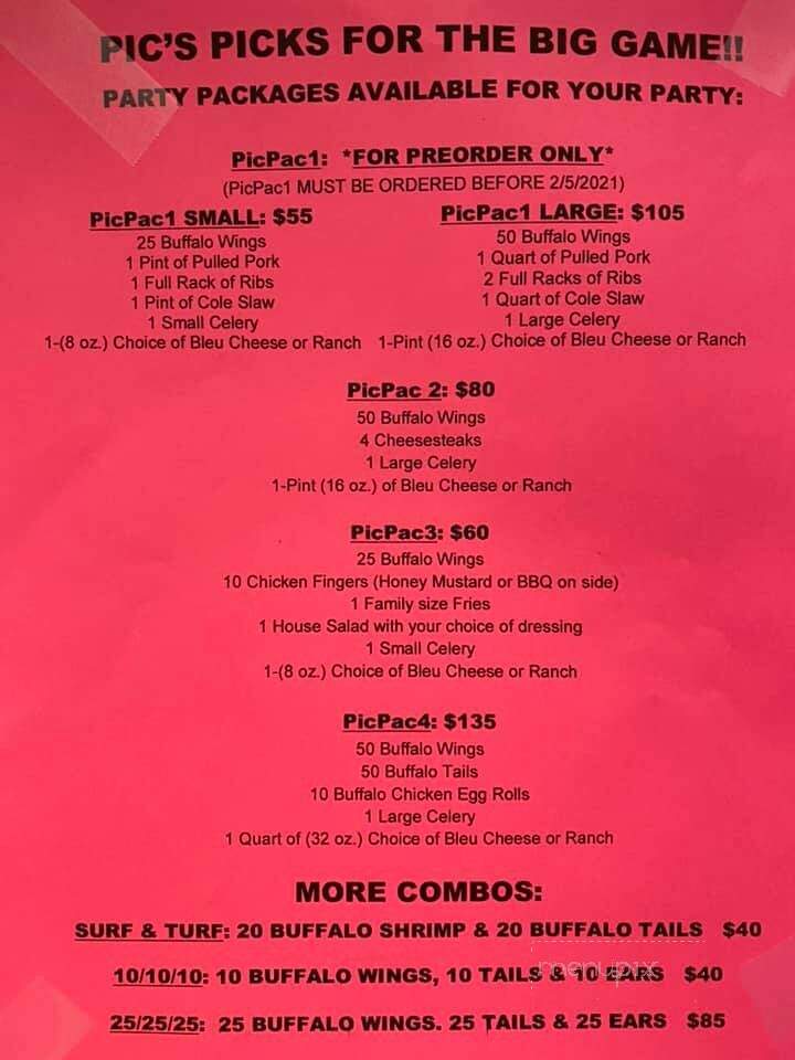 Pic-A-Lilli Inn Takeout - Shamong, NJ menu_pic
