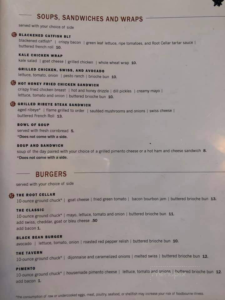 Root Cellar - Batesburg, SC menu_pic
