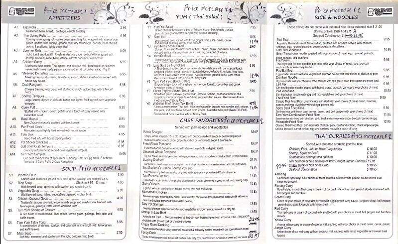 Tom Yum Thai & Sushi - Dunedin, FL menu_pic