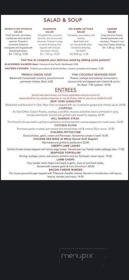 Pentagon Bistro & Martini - Liberty Lake, WA menu_pic