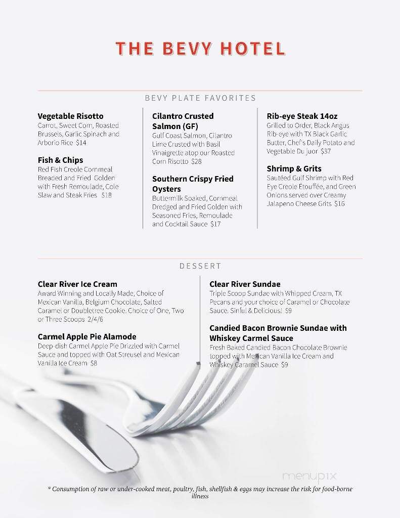The Bevy - Boerne, TX menu_pic
