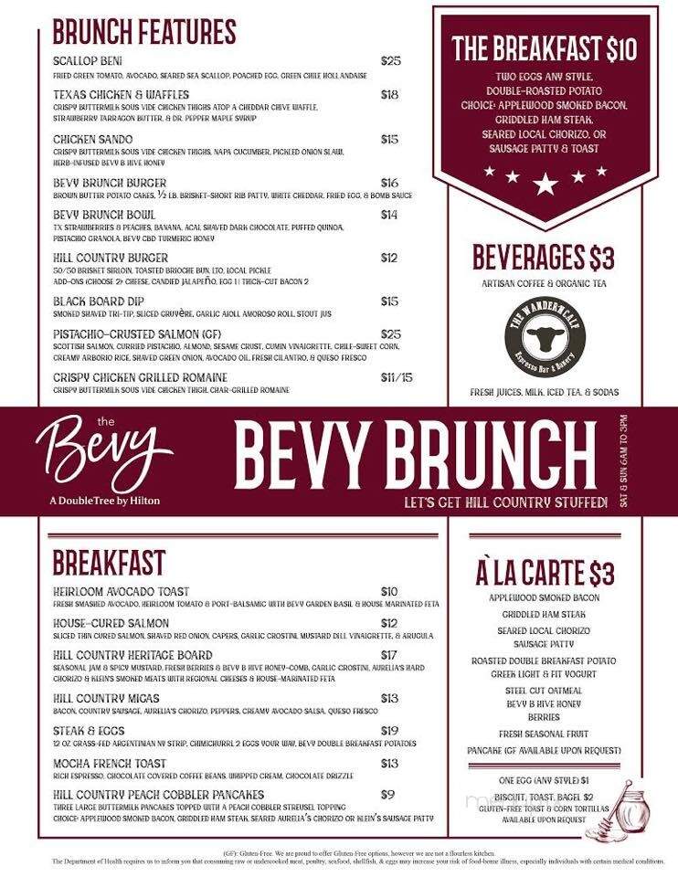 The Bevy - Boerne, TX menu_pic