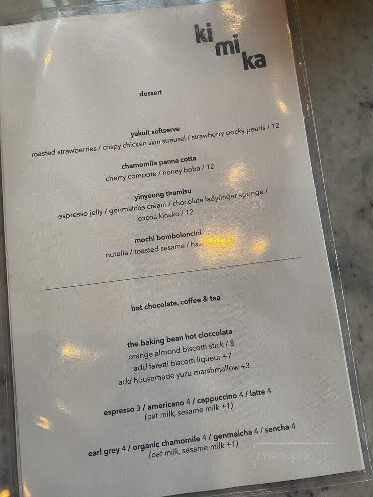 Kimika - New York, NY menu_pic
