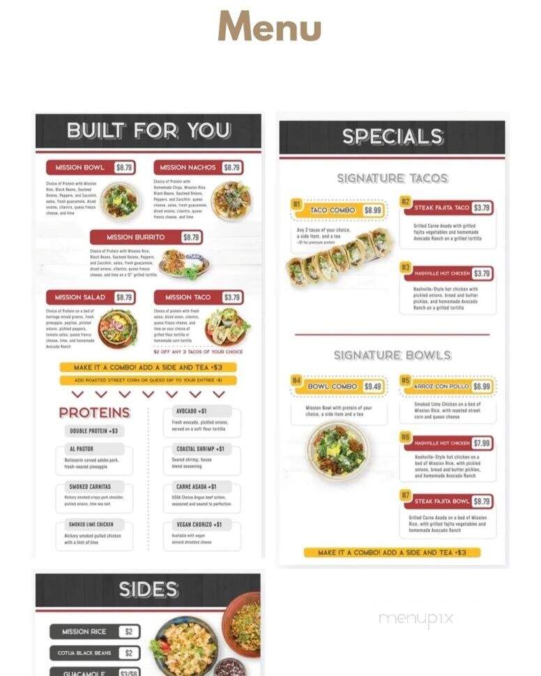 Mission Grill - Anderson, SC menu_pic