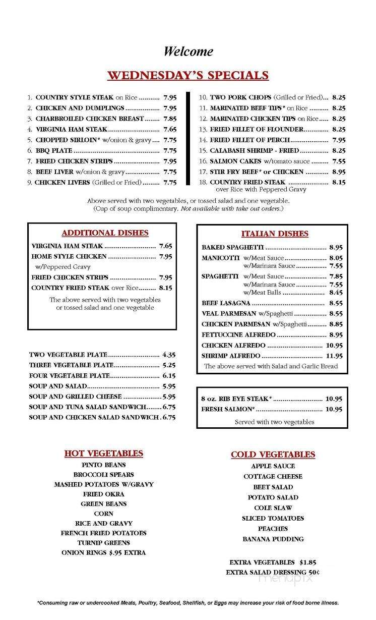 Park Place Restaurant - Greensboro, NC menu_pic