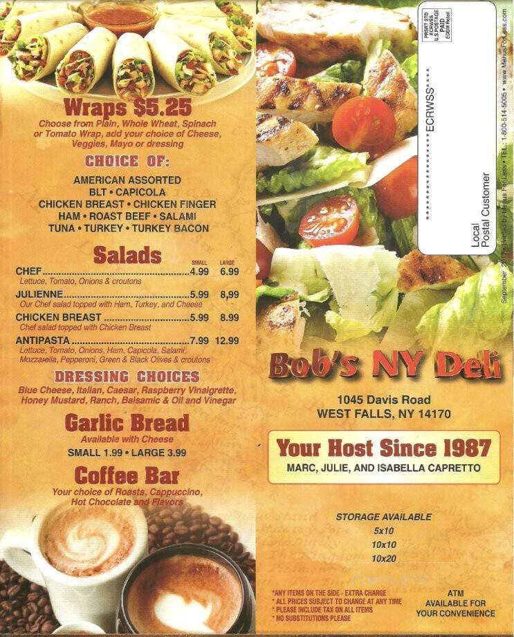 Bob's New York Deli - West Falls, NY menu_pic