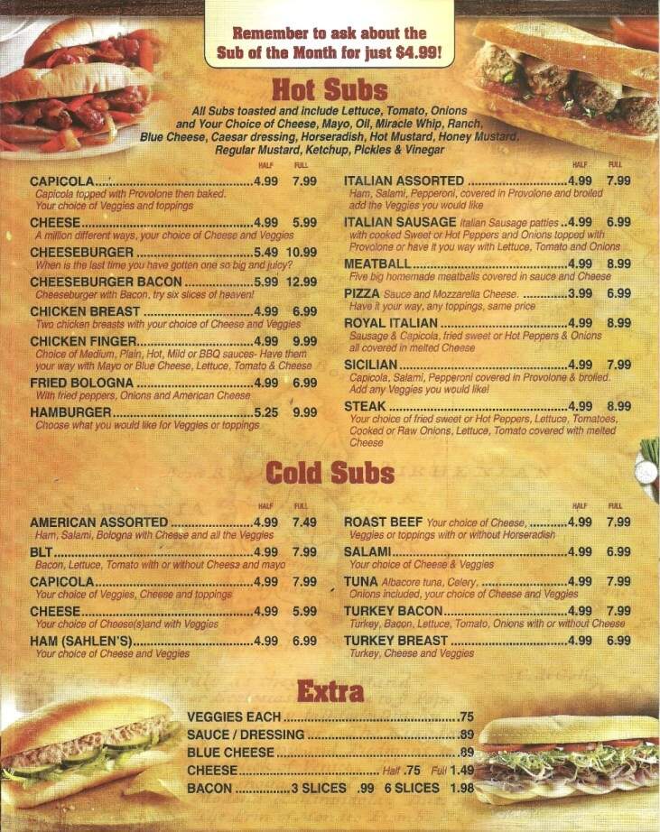 Bob's New York Deli - West Falls, NY menu_pic