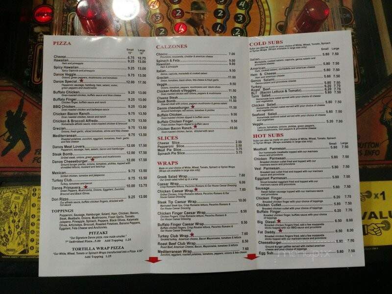 Danos Pizza & Subs - Plaistow, NH menu_pic