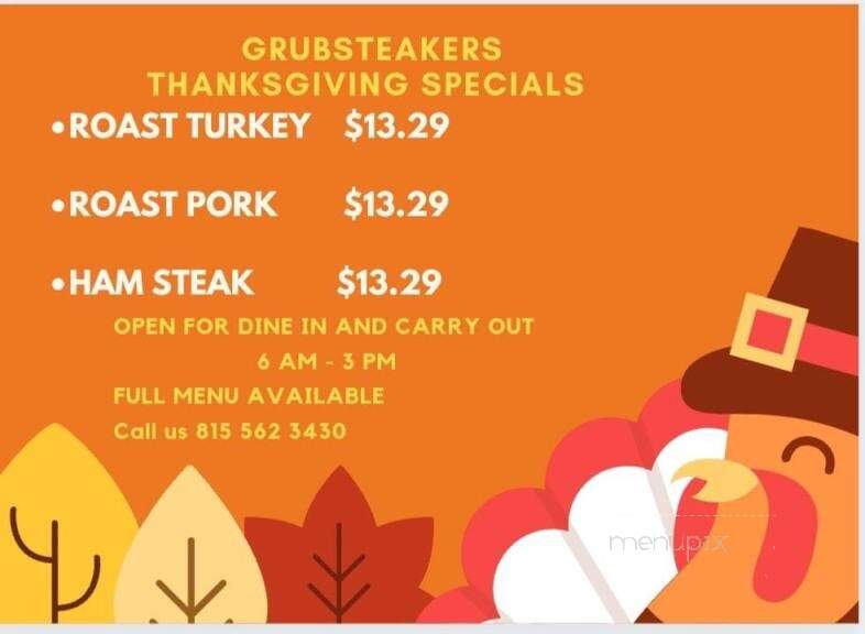 Grubsteakers Restaurant - Rochelle, IL menu_pic