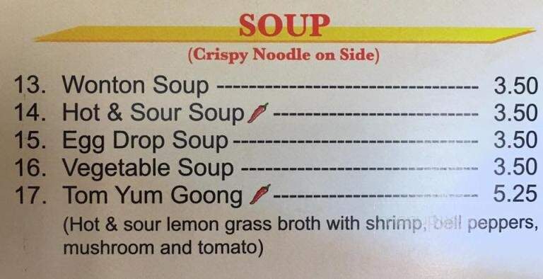 Five Star Chinese Restaurant - Cobourg, ON menu_pic