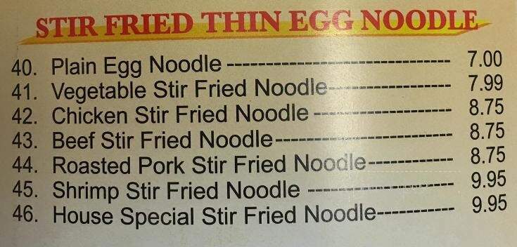 Five Star Chinese Restaurant - Cobourg, ON menu_pic