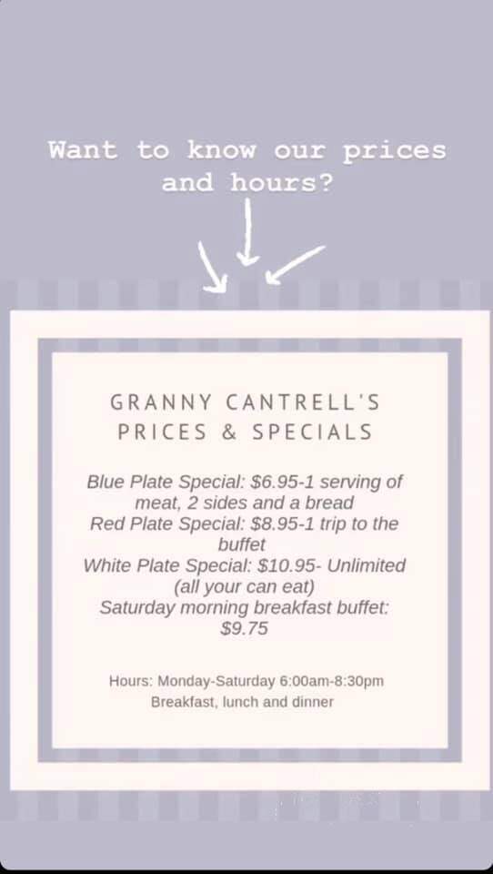 Granny Cantrell's - Panama City, FL menu_pic