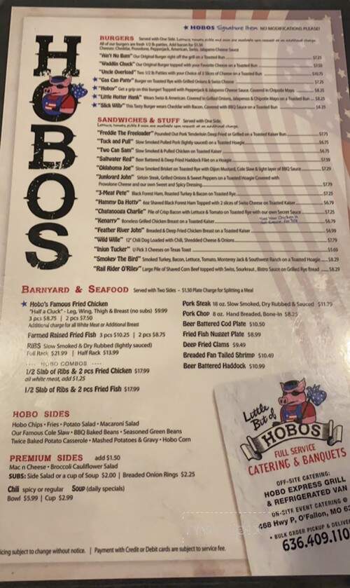 Hobo's at the Legion - Saint Peters, MO menu_pic