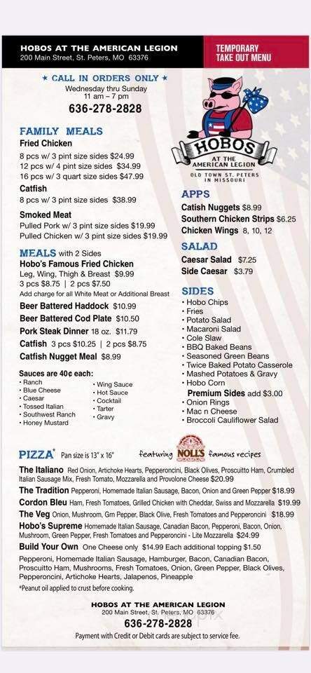 Hobo's at the Legion - Saint Peters, MO menu_pic