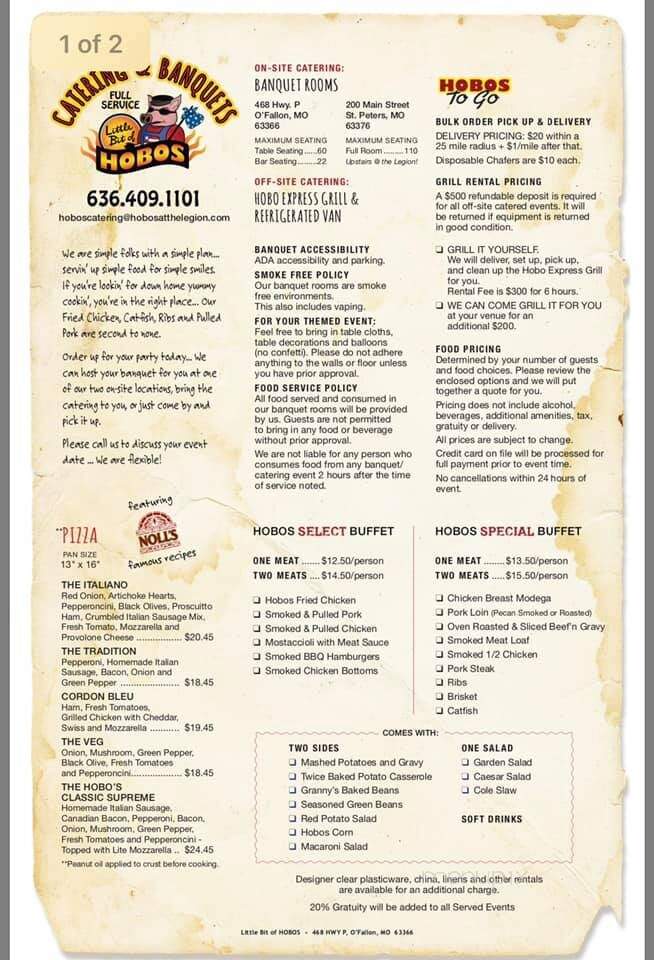 Hobo's at the Legion - Saint Peters, MO menu_pic