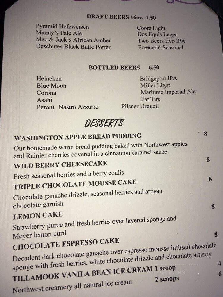 Reflections Grille - Seatac, WA menu_pic