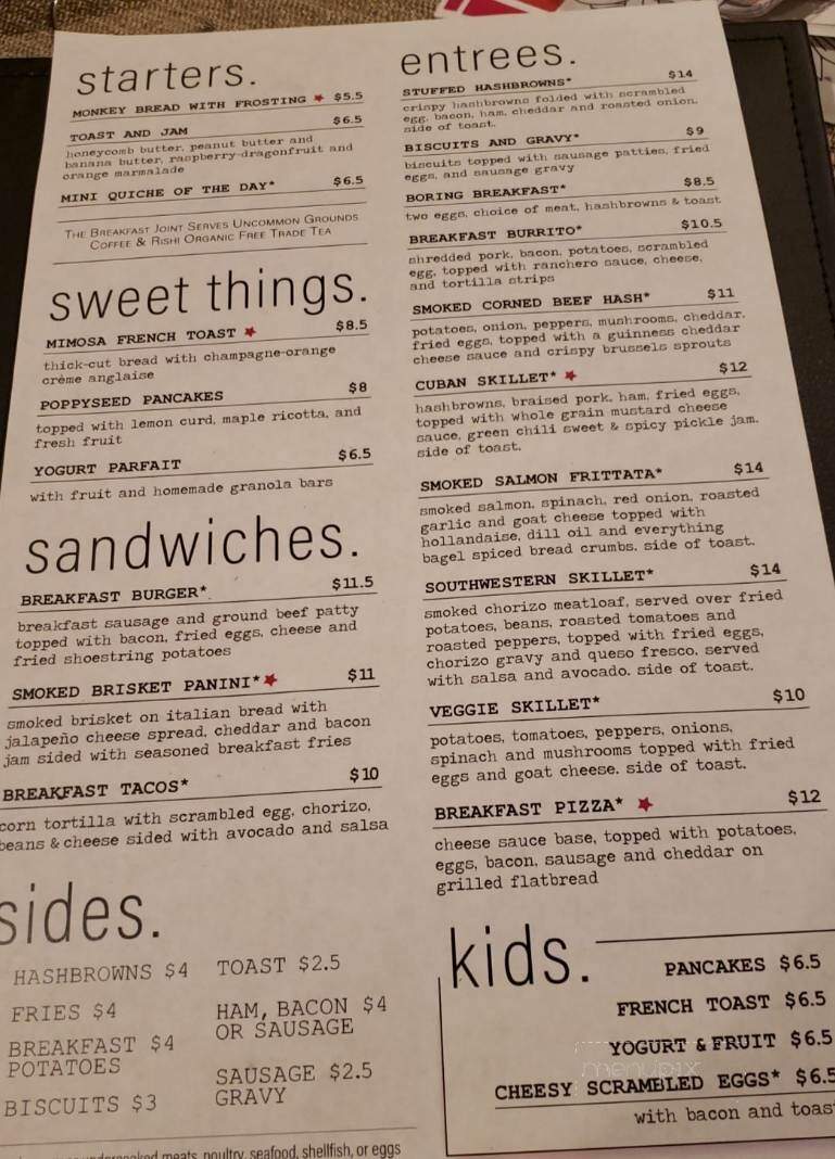The Breakfast Joint - Holland, MI menu_pic