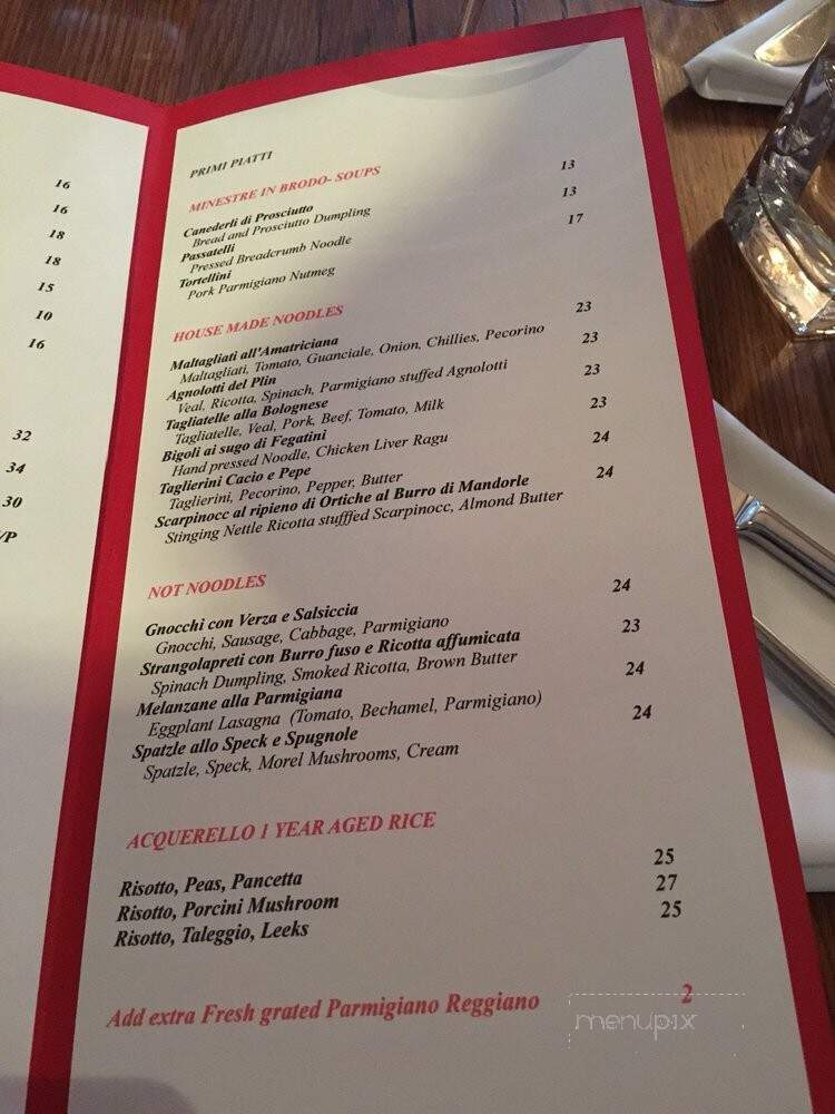 La Quercia - Vancouver, BC menu_pic