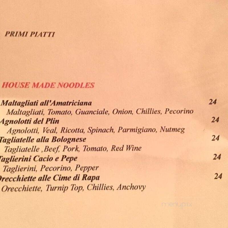 La Quercia - Vancouver, BC menu_pic