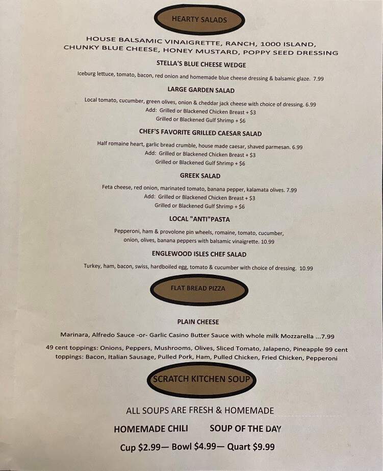 Libee's Sports Bar & Grill - Englewood, FL menu_pic