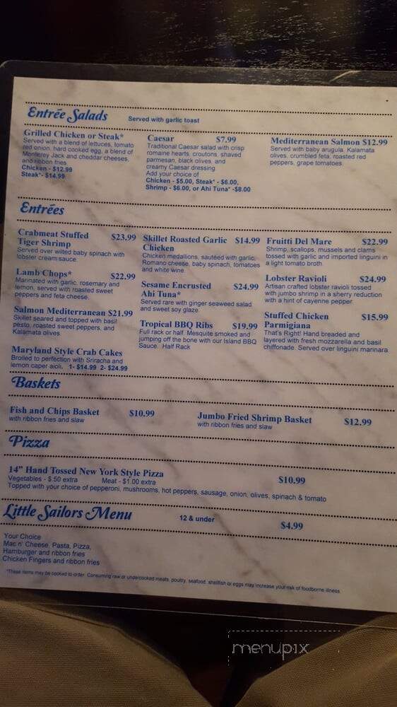 Mario's Dockside Grille - Beaver, PA menu_pic
