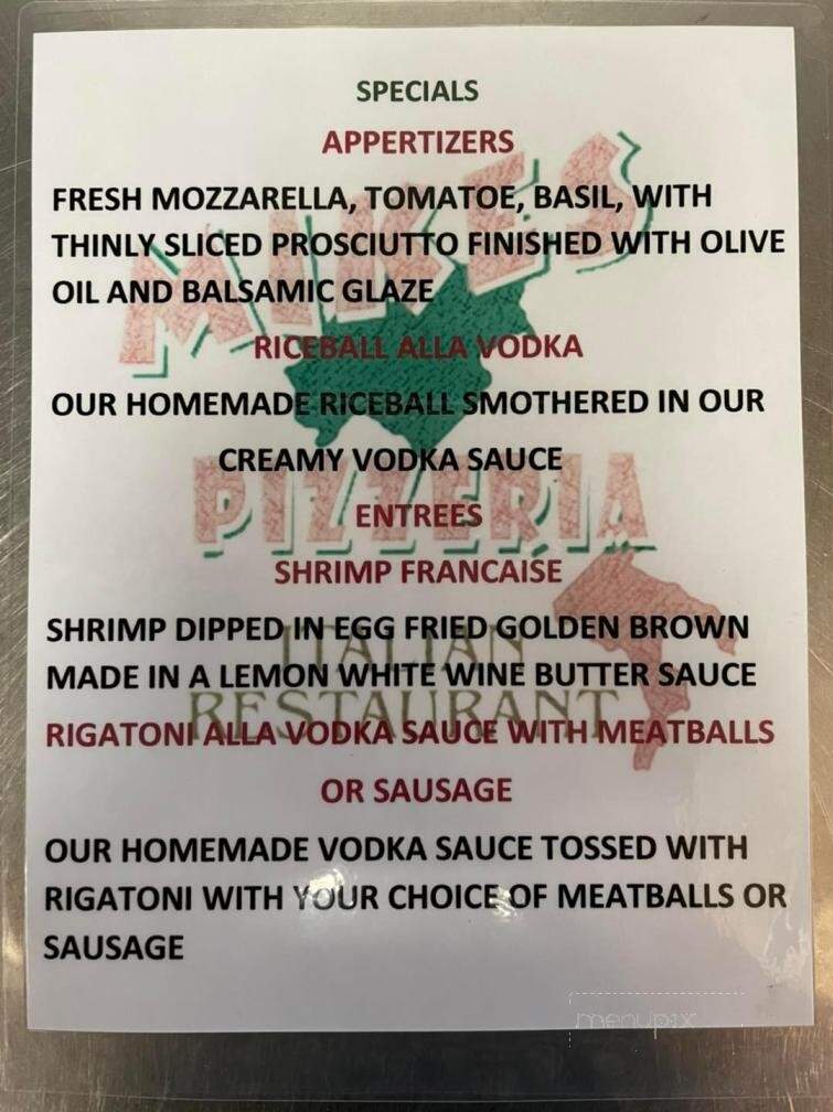 Mike's Pizzeria Italian Restaurant - Effort, PA