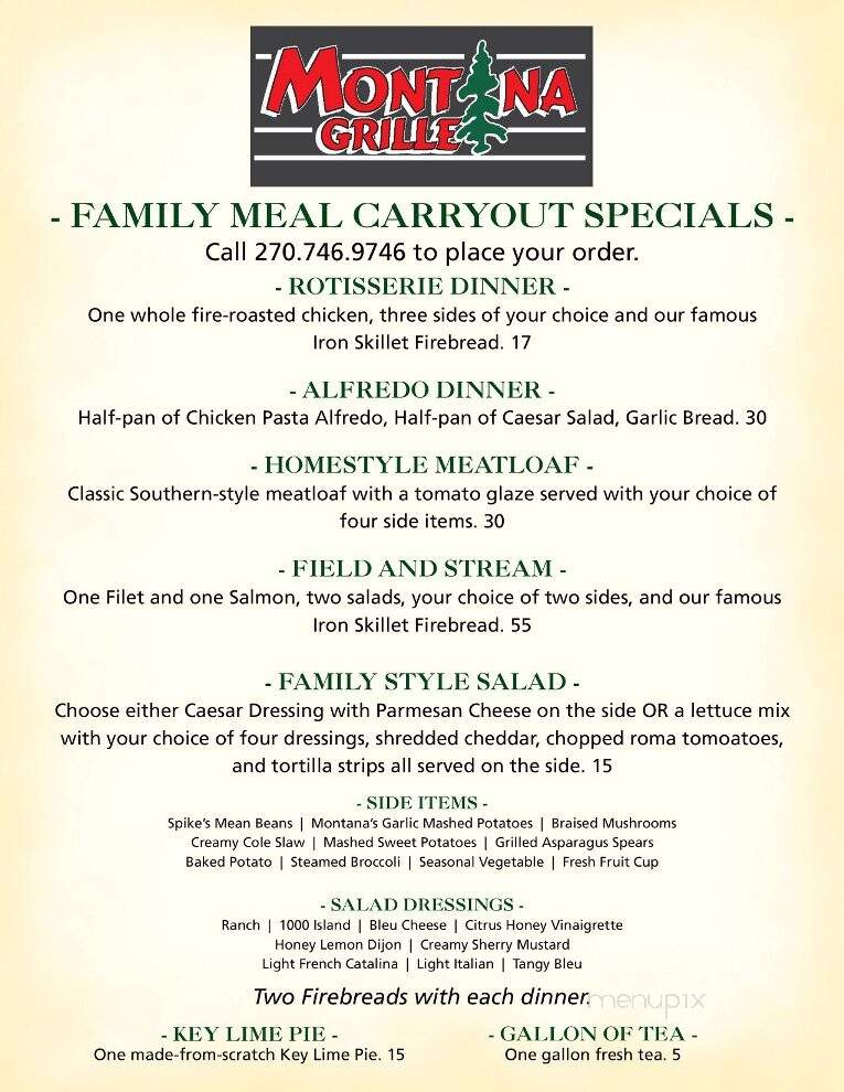 Montana Grille - Bowling Green, KY menu_pic